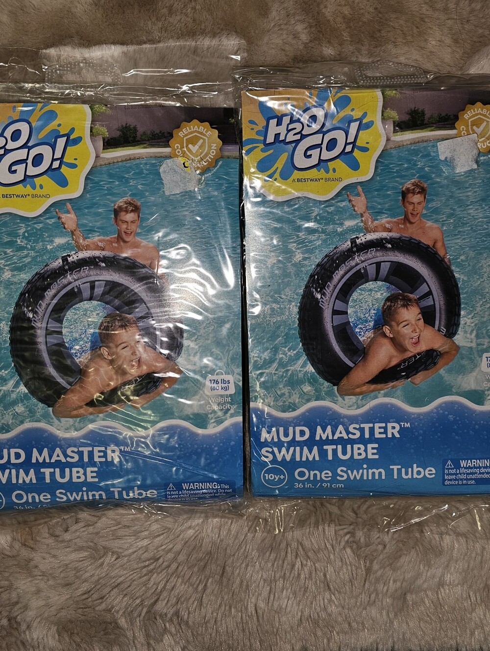 (2) Mud Master Black Swim Tubes - Up To 176 Lbs